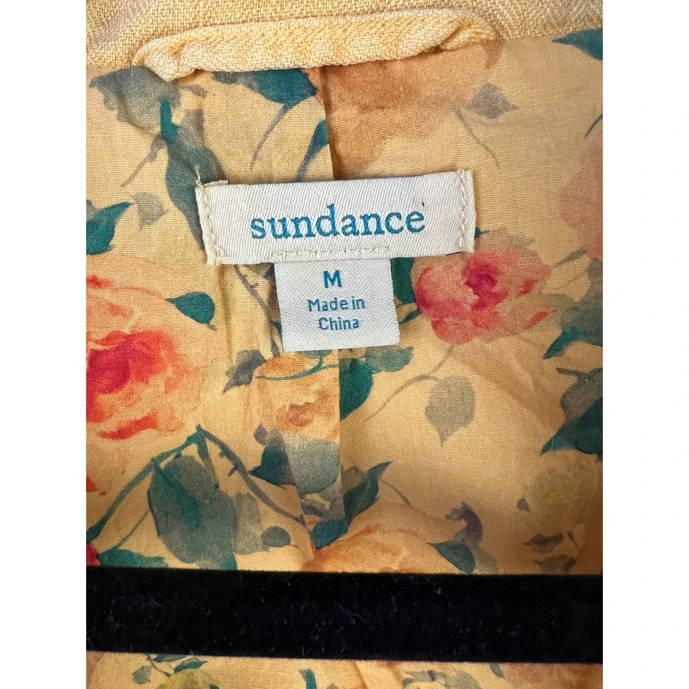 Sundance Pippa Linen Blazer in‎ Sunset Yellow SZ M Summer Beach Vacation Boho